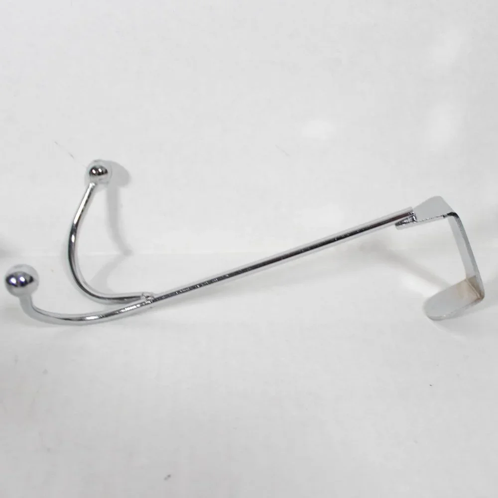 Set of Two NWOT Silver Tone Metal Clothing Coat Hook Robe Hook Over the Door